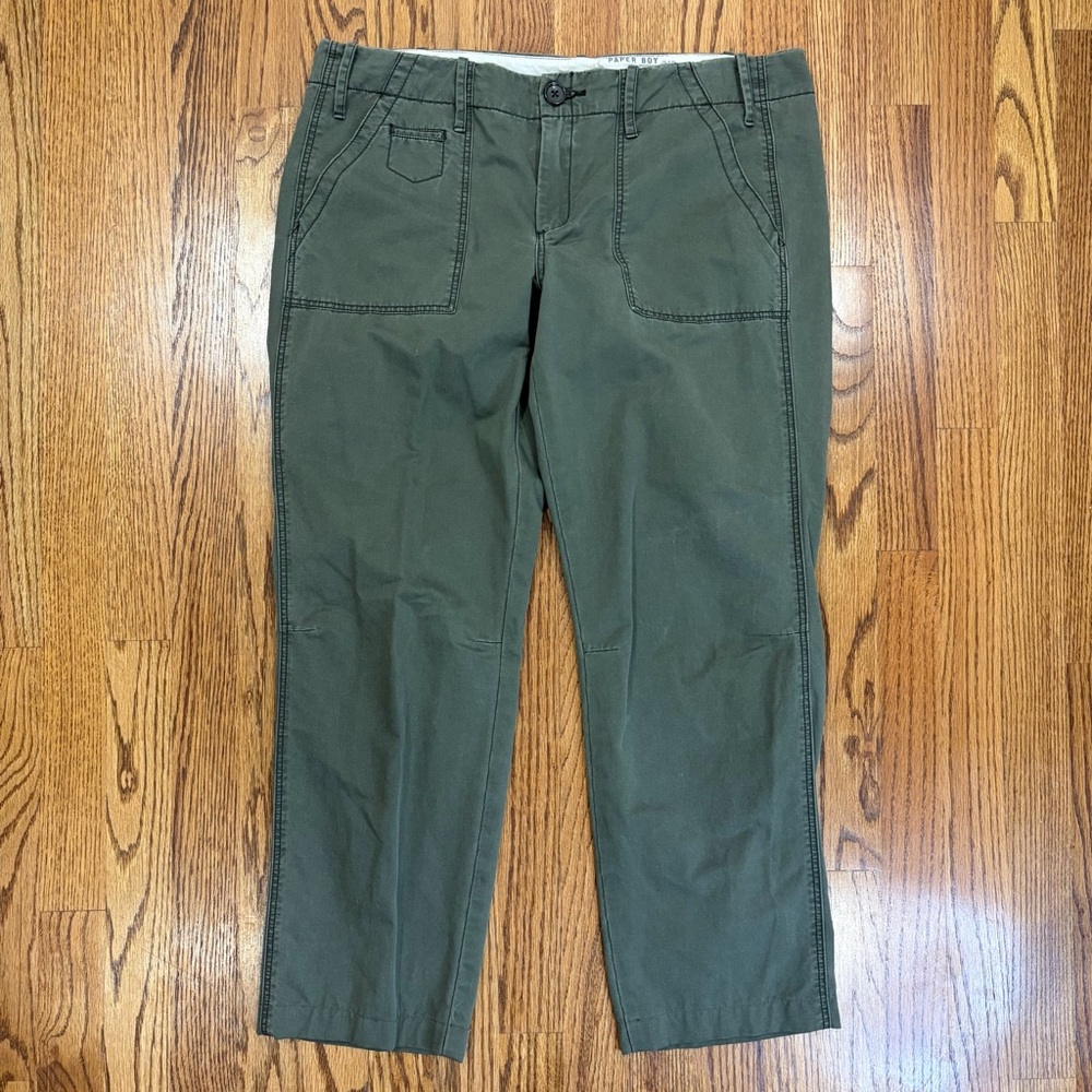 Paperboy Olive Green Cropped Utility Cargo Pants